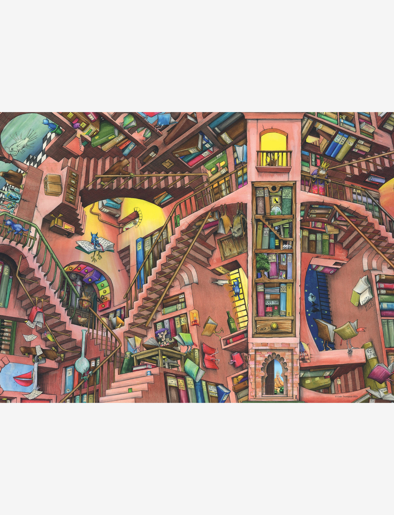 Ravensburger - Latterlig bibliotek 500p - klassiske puslespill - multi coloured - 1