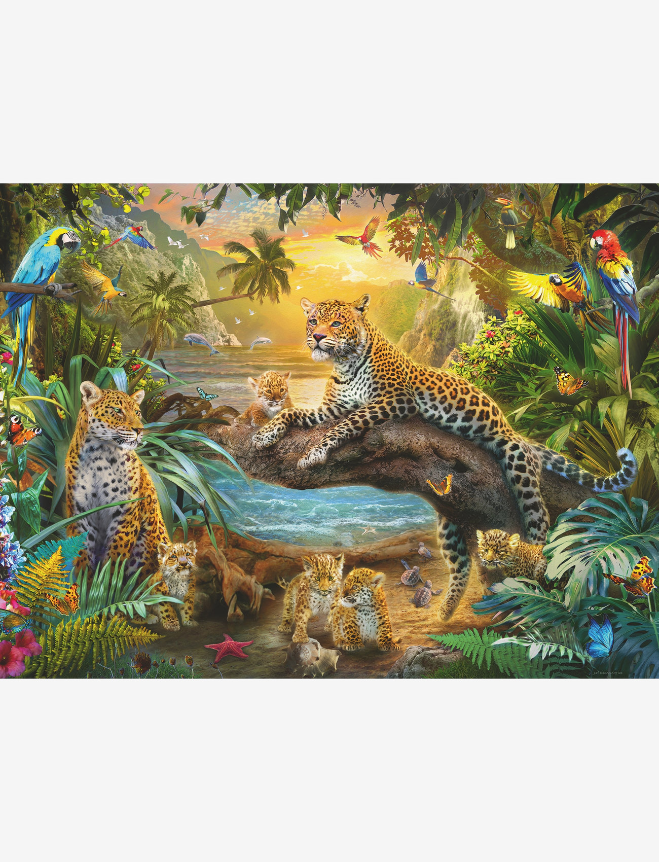 Ravensburger - Leopard Family In The Jungle 1500p - klassiska pussel - multi coloured - 1