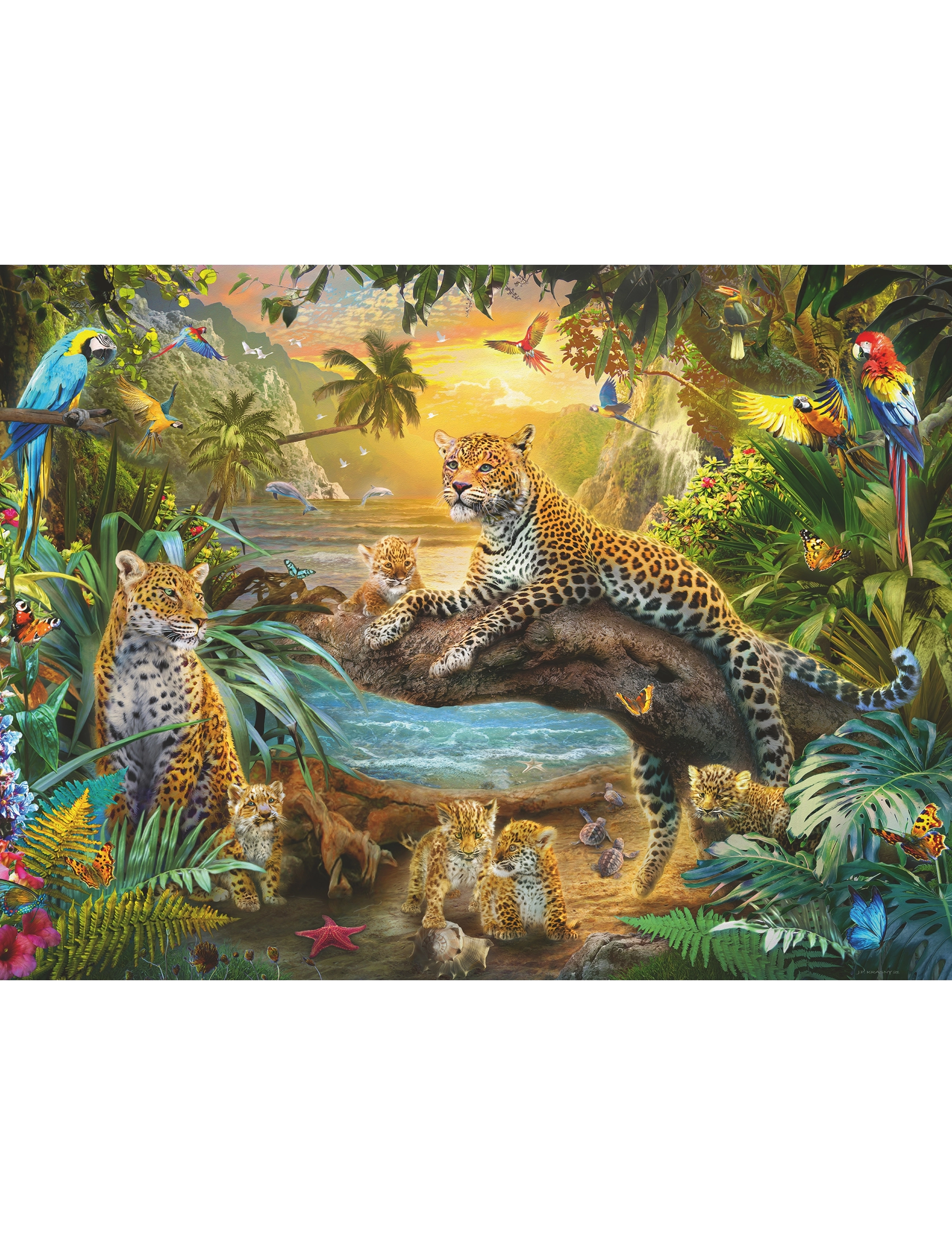 Ravensburger - Leopard Family In The Jungle 1500p - klassiska pussel - multi coloured - 1