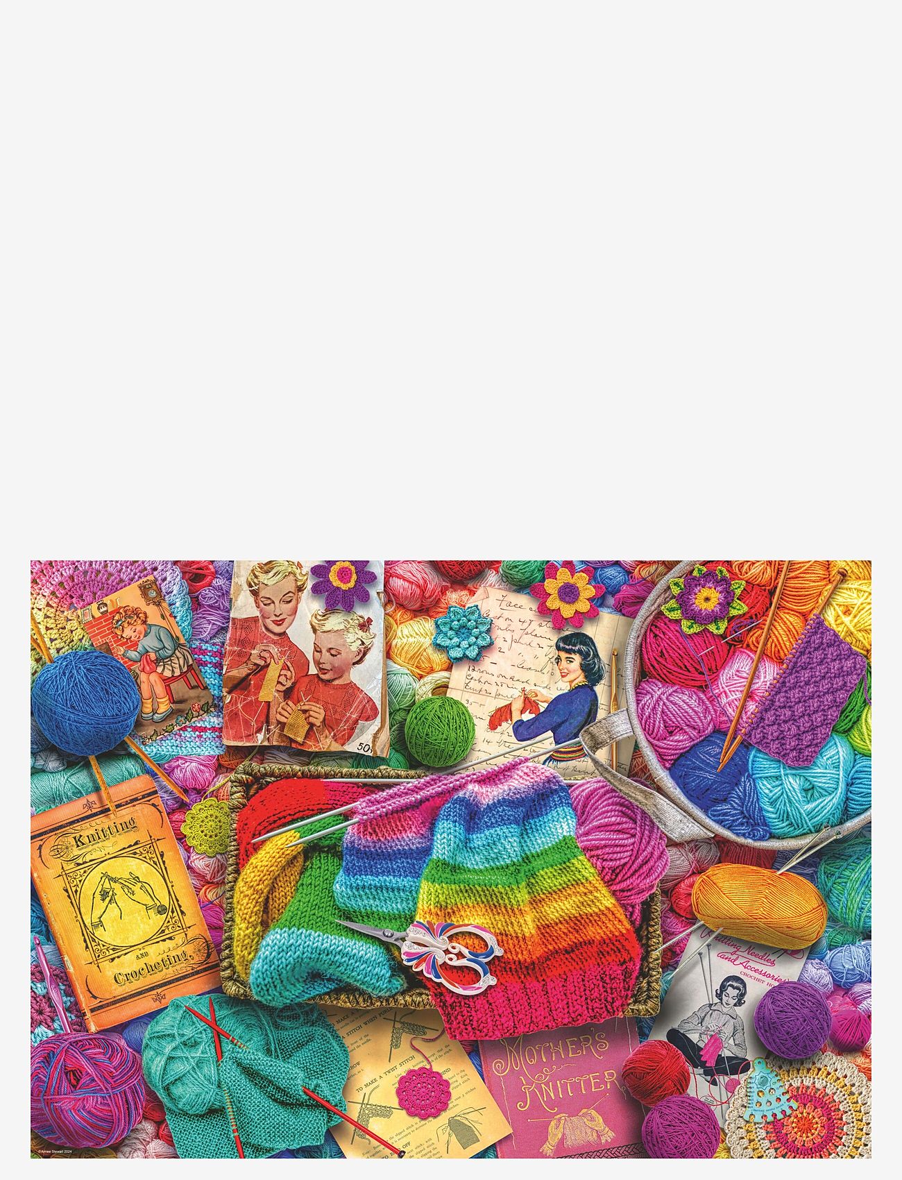 Ravensburger - Vintage Knitting & Crochet 1000p - klassiska pussel - multi coloured - 1