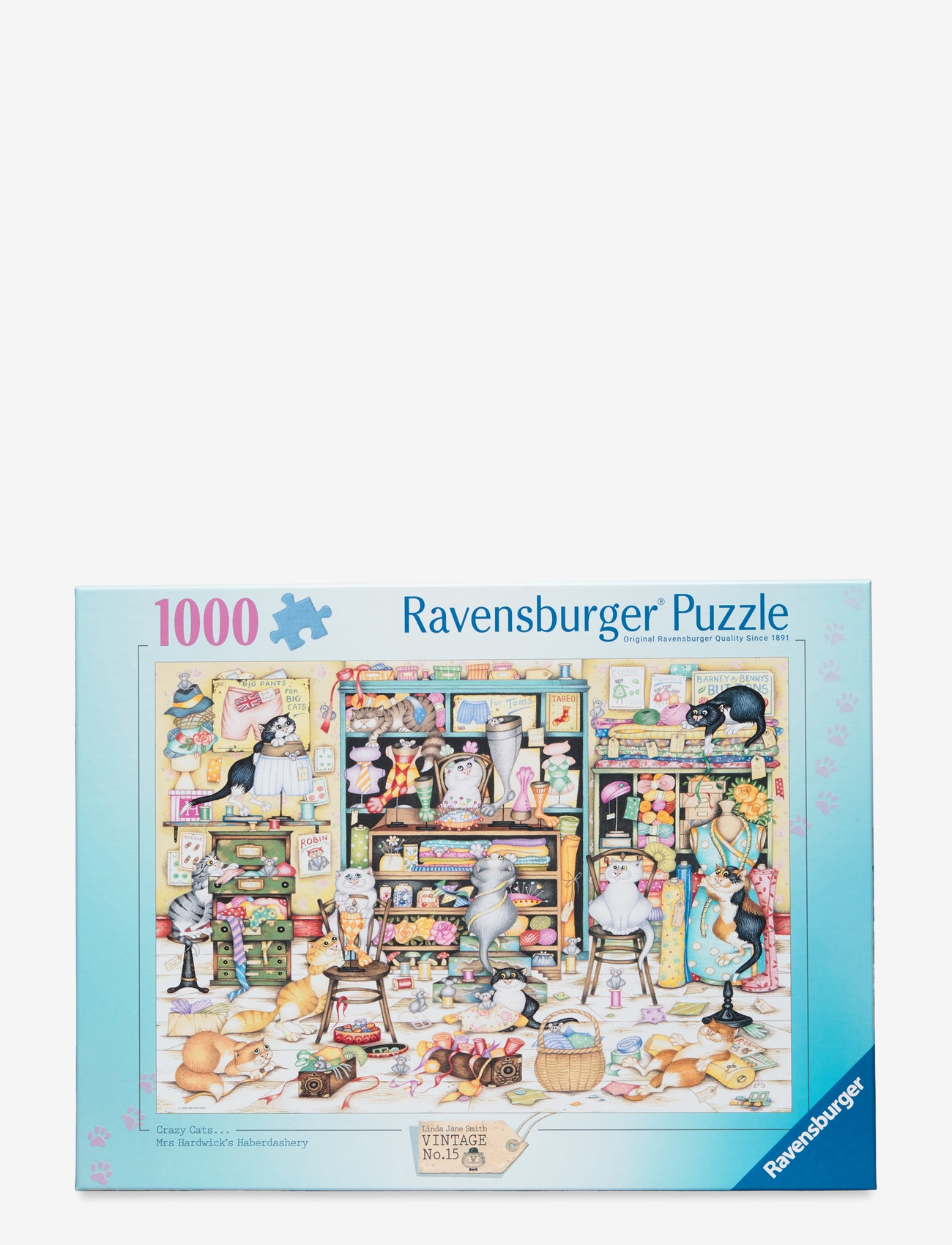Ravensburger - Crazy Cats Haberdashery 1000p - klassiske puslespil - multi coloured - 0