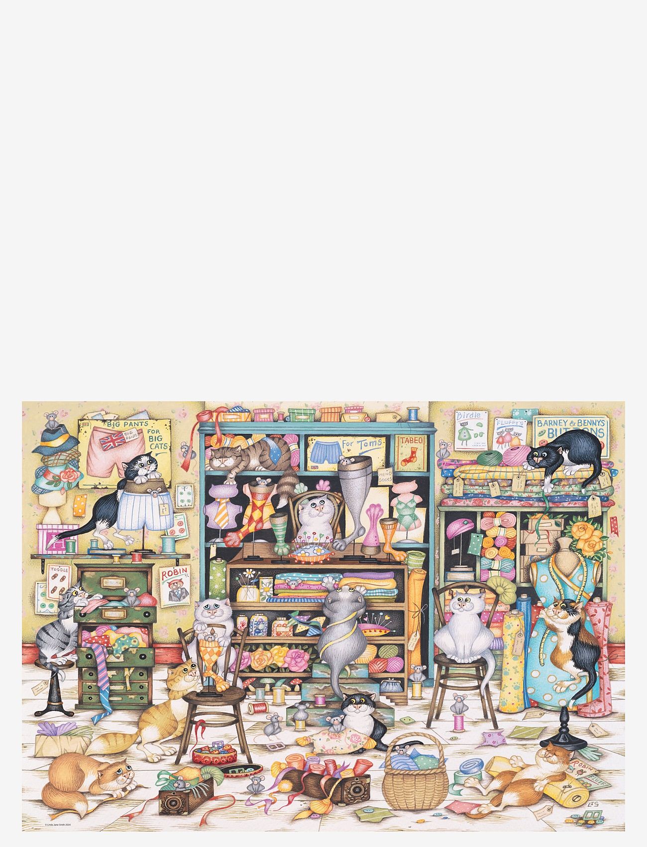 Ravensburger - Crazy Cats Haberdashery 1000p - klassiske puslespil - multi coloured - 1
