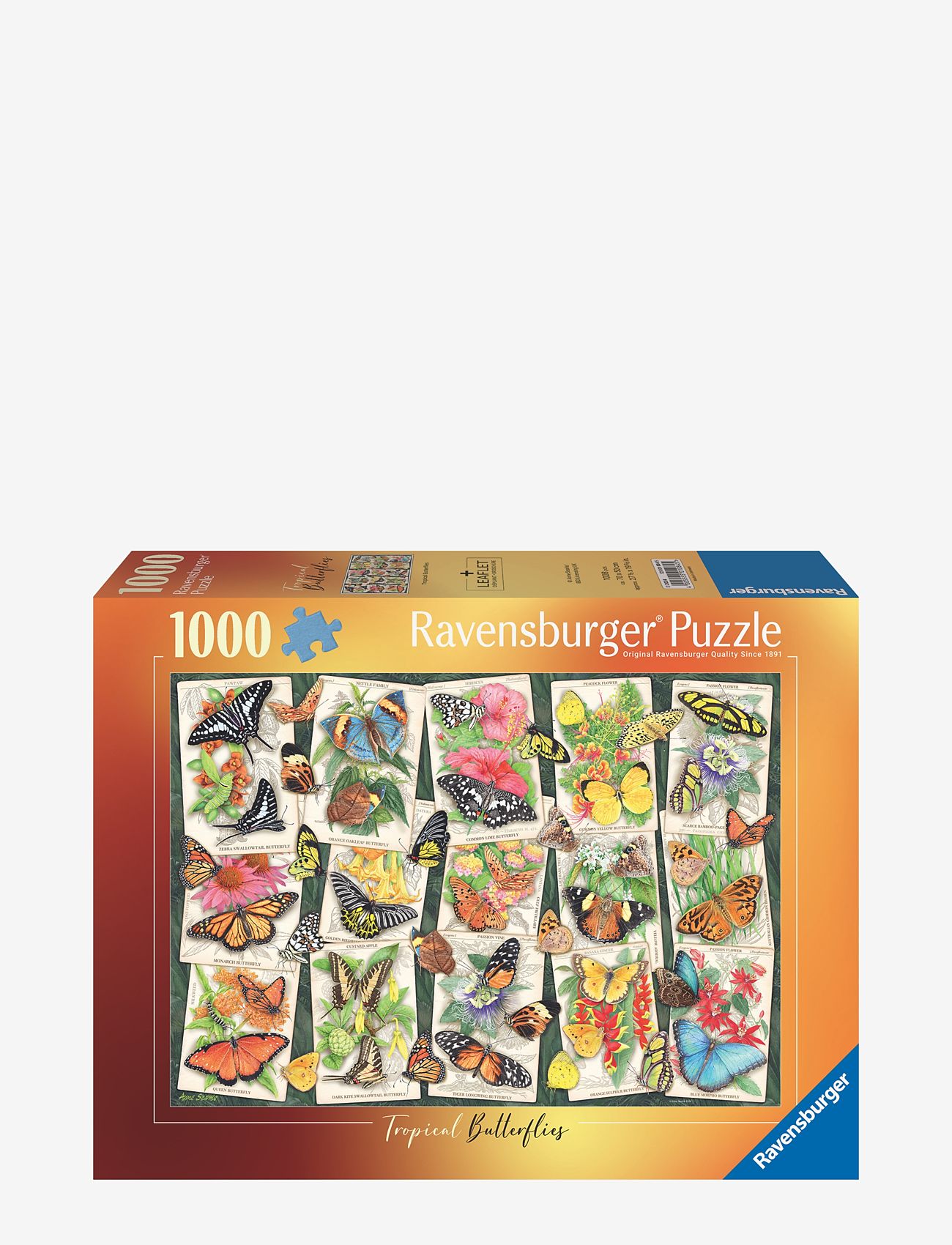 Ravensburger - Tropical Butterfly 1000p - klassiske puslespil - multi coloured - 0