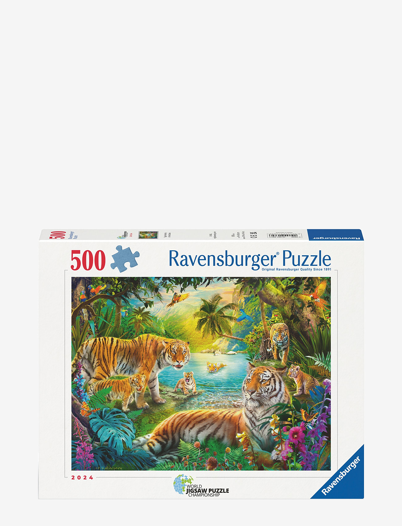 Ravensburger - Tiger Family In The Oasis 500p - klassiske puslespil - multi coloured - 1