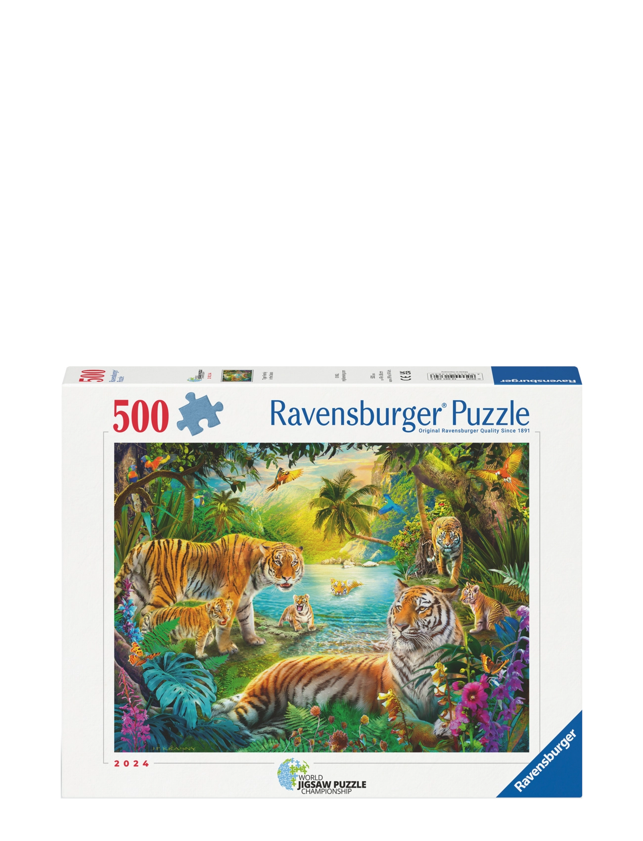 Ravensburger - Tiger Family In The Oasis 500p - klassísk púsl - multi coloured - 1