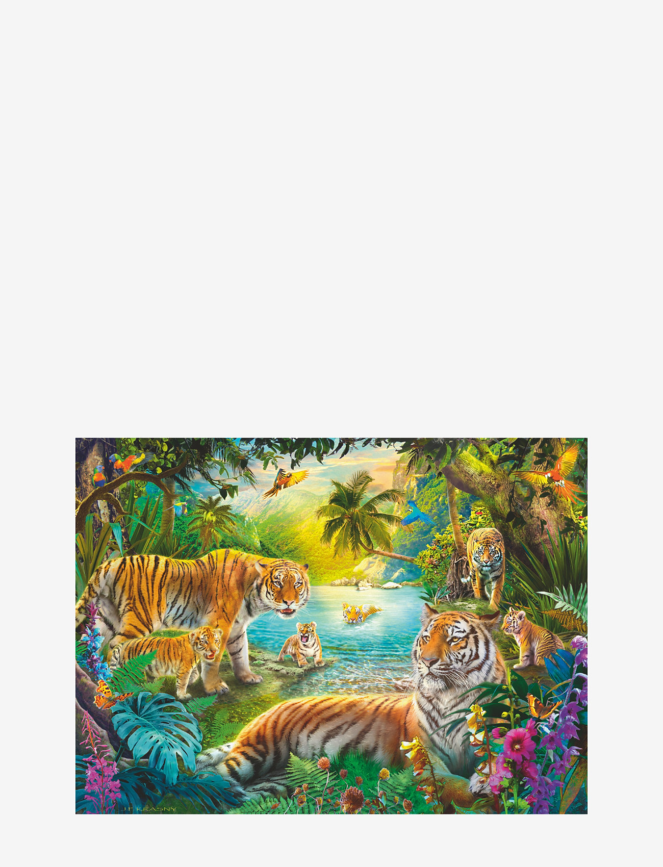 Ravensburger - Tiger Family In The Oasis 500p - klassiske puslespil - multi coloured - 2