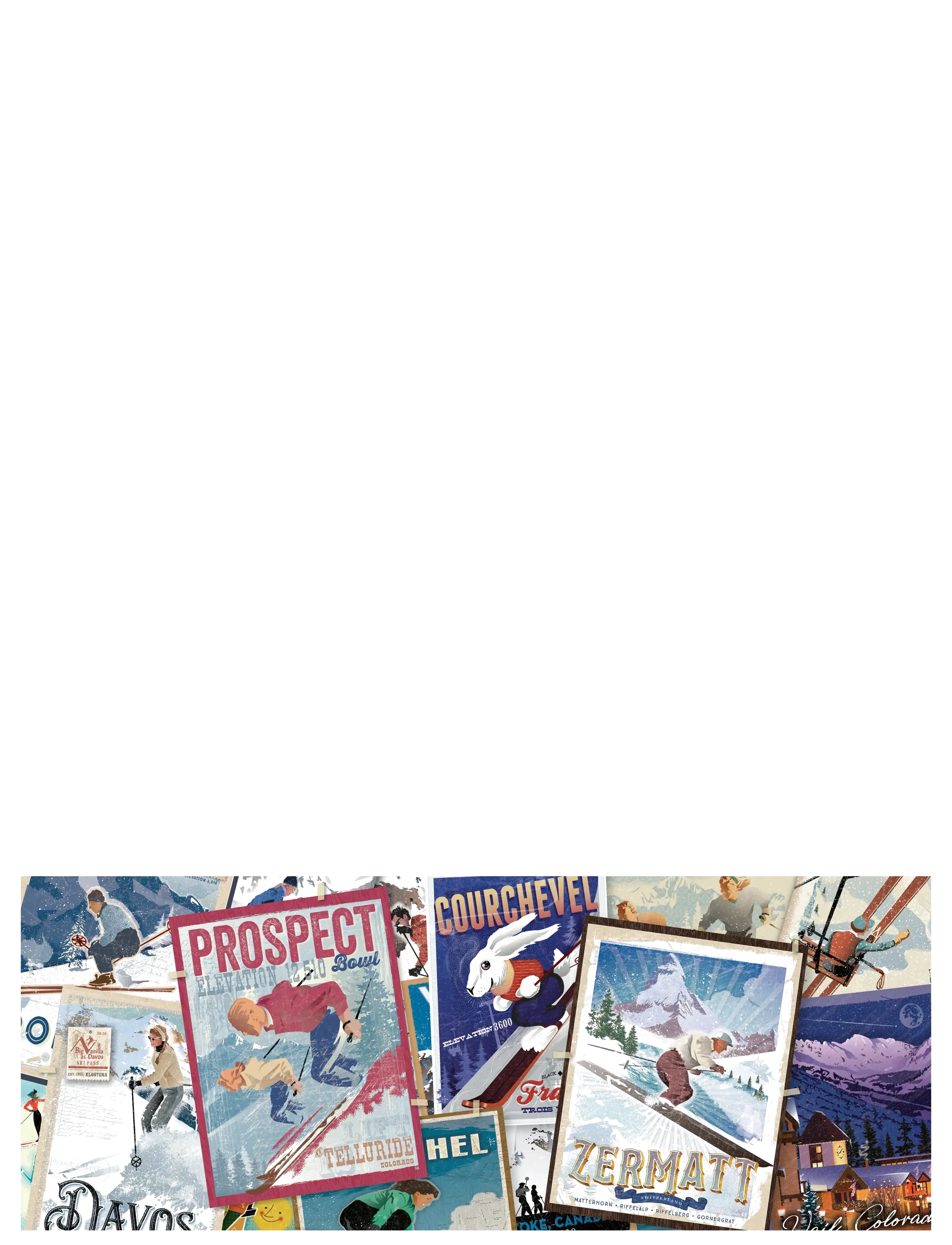 Ravensburger - Vintage Ski Posters 1000p - klassiska pussel - multi coloured - 1