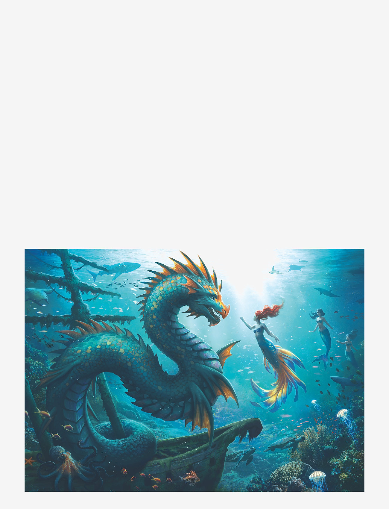 Ravensburger - Enchanted Depths Dragon Mermaid 1000p - classic puzzles - multi coloured - 2