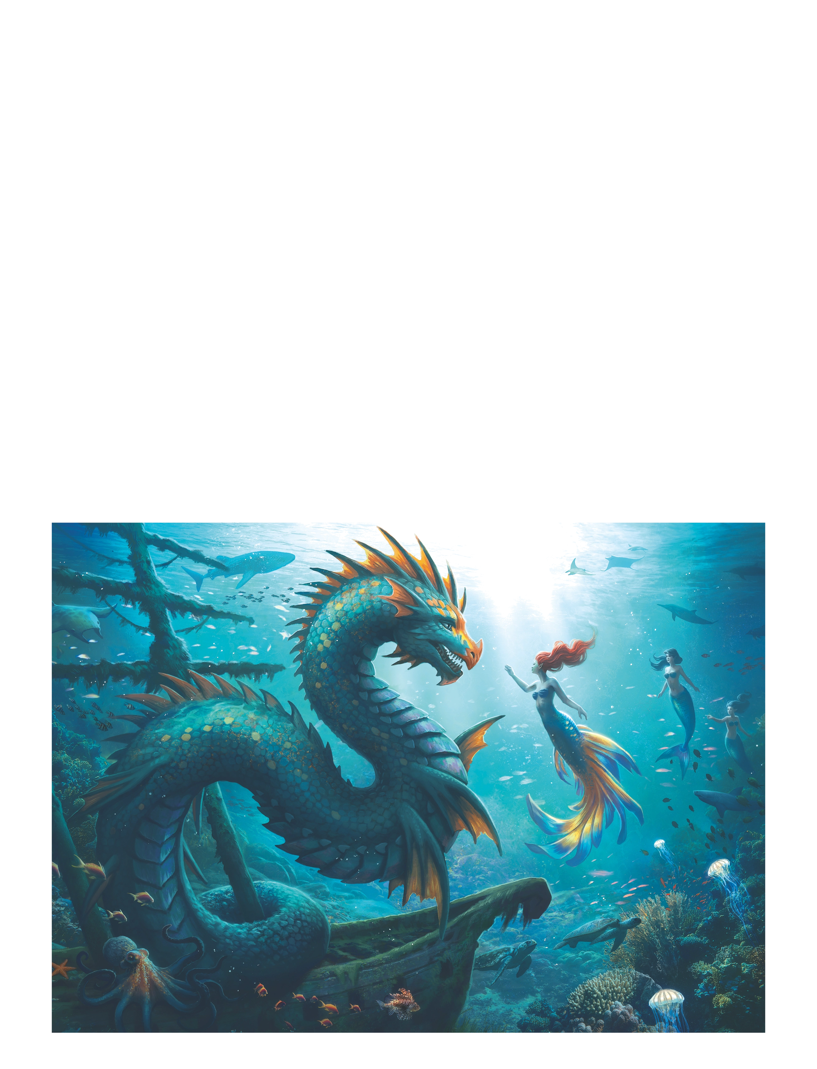 Ravensburger - Enchanted Depths Dragon Mermaid 1000p - klassiska pussel - multi coloured - 2