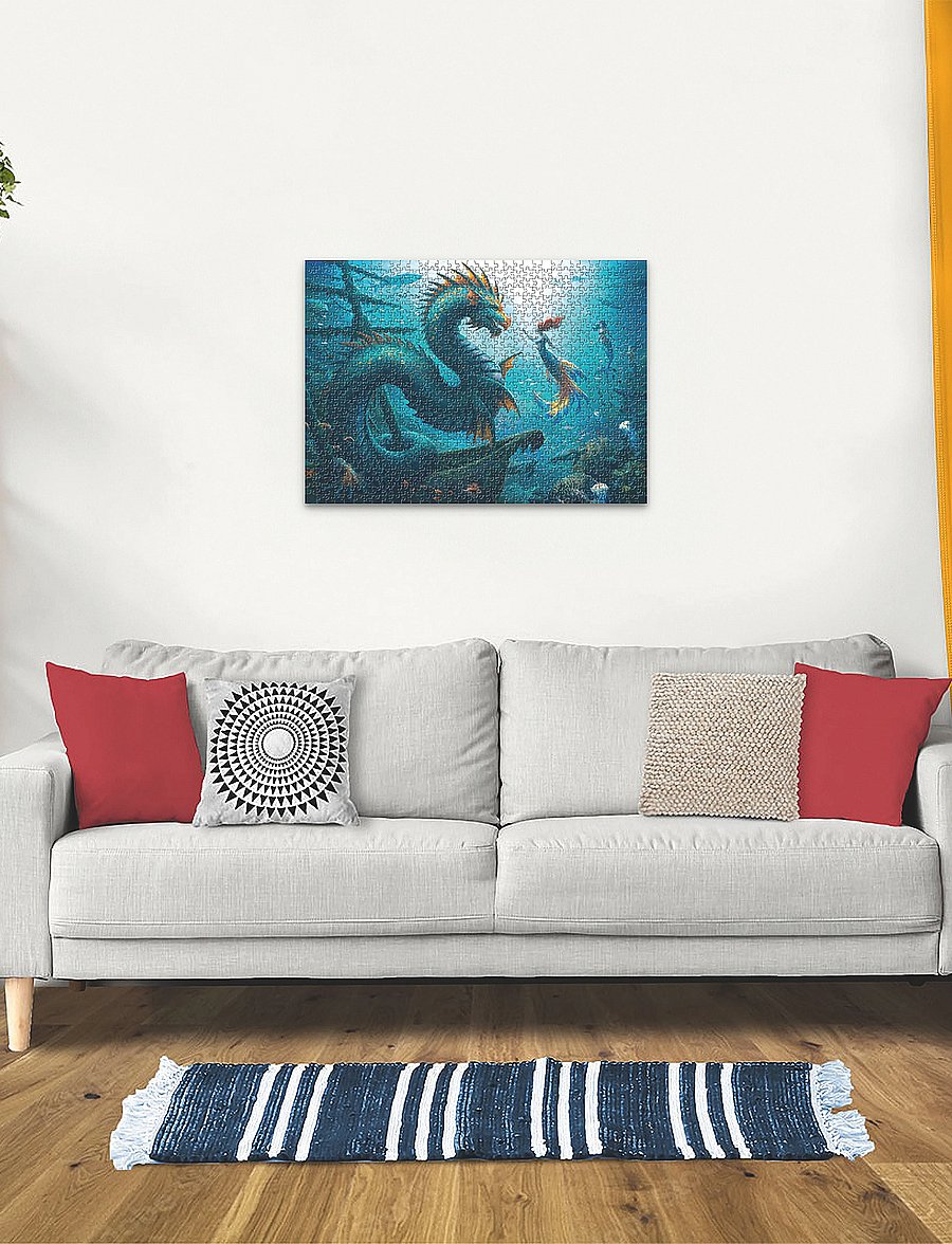 Ravensburger - Enchanted Depths Dragon Mermaid 1000p - klassísk púsl - multi coloured - 3