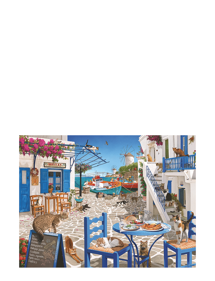 Ravensburger - Cats Of Mykonos 1500p - klassísk púsl - multi coloured - 1