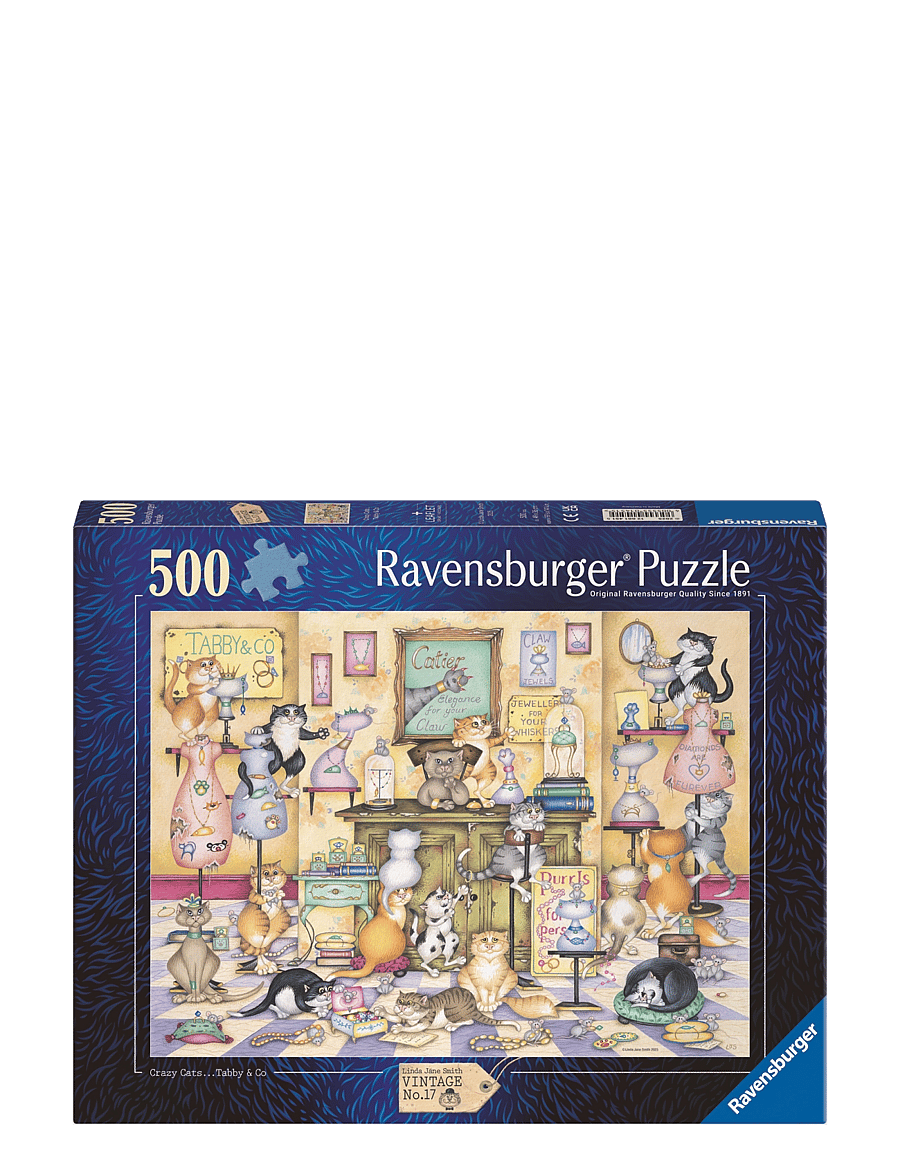Ravensburger - Crazy Cats Taby & Co. 500p - klassísk púsl - multi coloured - 0