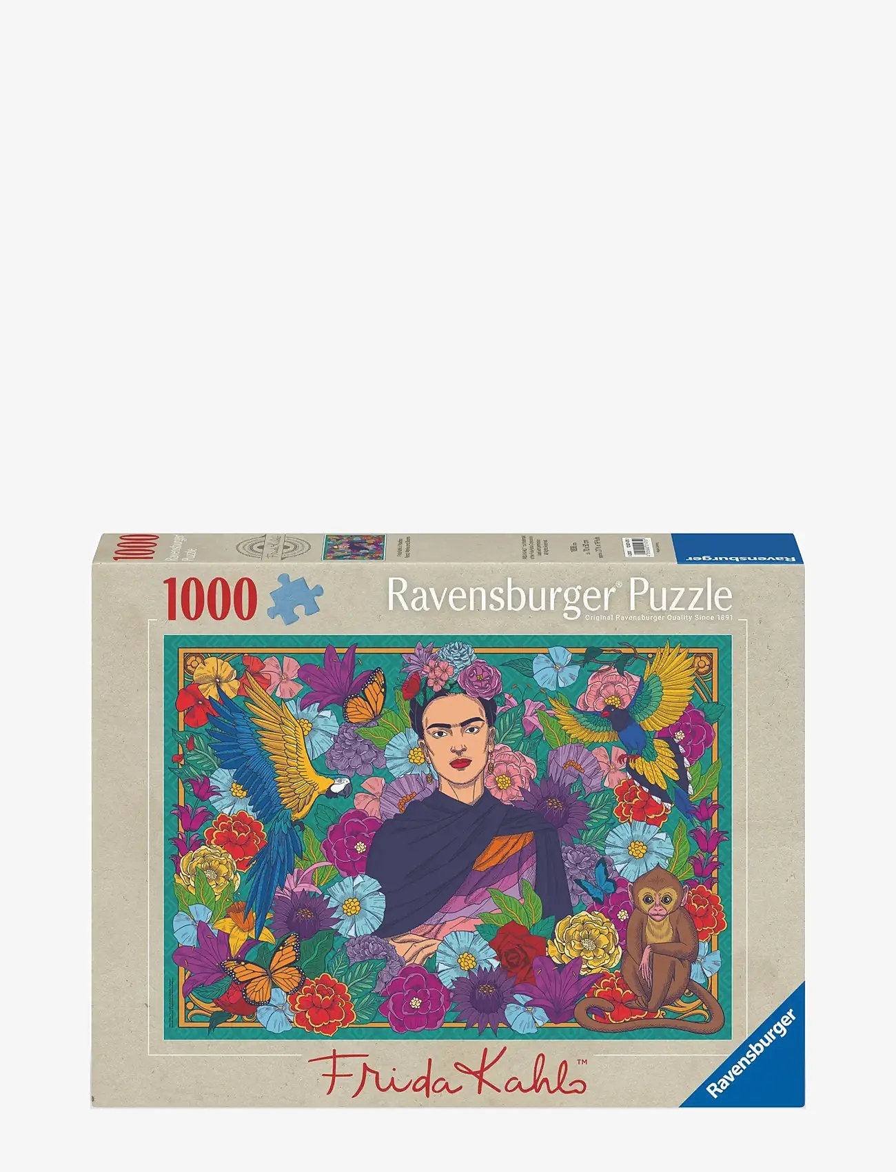 Ravensburger - Frida Kahlo’s Paradise: Parrot, Monkey and Blooms 1000p - klassiske puslespil - multi coloured - 0