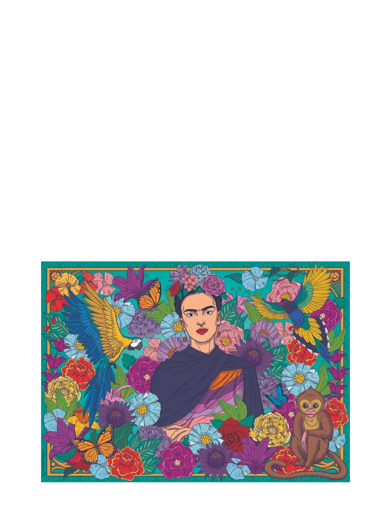 Ravensburger - Frida Kahlo’s Paradise: Parrot, Monkey and Blooms 1000p - klassiska pussel - multi coloured - 1