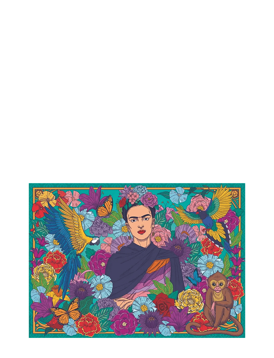 Ravensburger - Frida Kahlo’s Paradise: Parrot, Monkey and Blooms 1000p - klassísk púsl - multi coloured - 1
