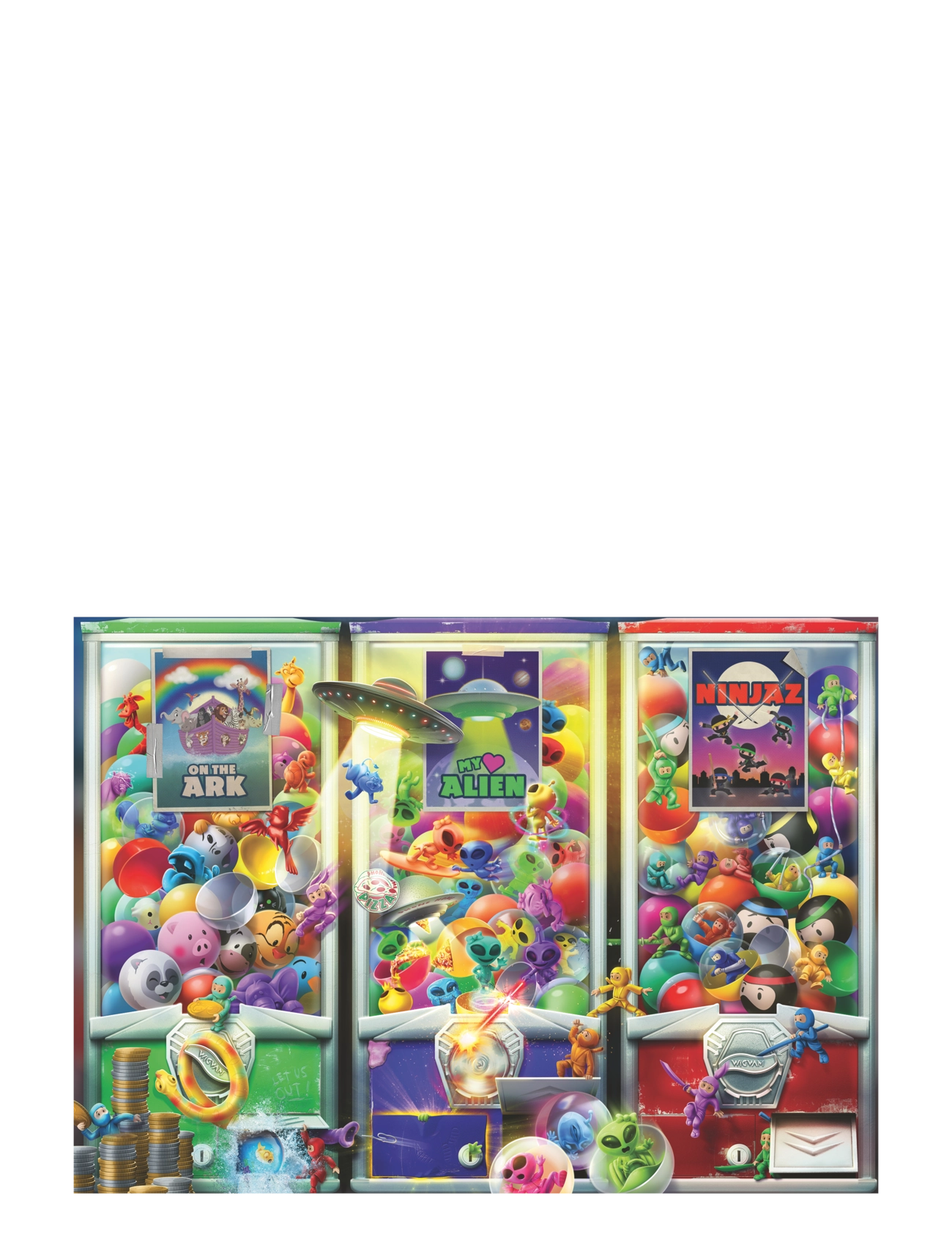 Ravensburger - Animals, Aliens & Ninjas 1000p - klassiset palapelit - multi coloured - 1