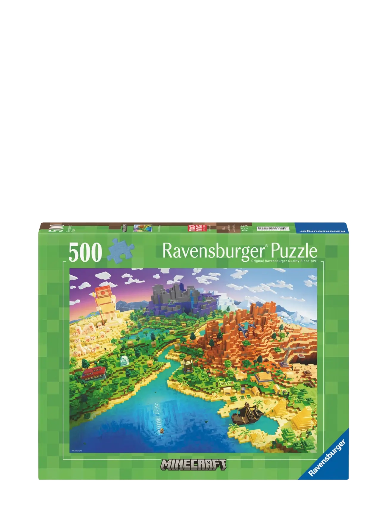Ravensburger World Of Minecraft 500P, Børn, Classic Puslespil, Multi/mønstret, Str: ONE SIZE