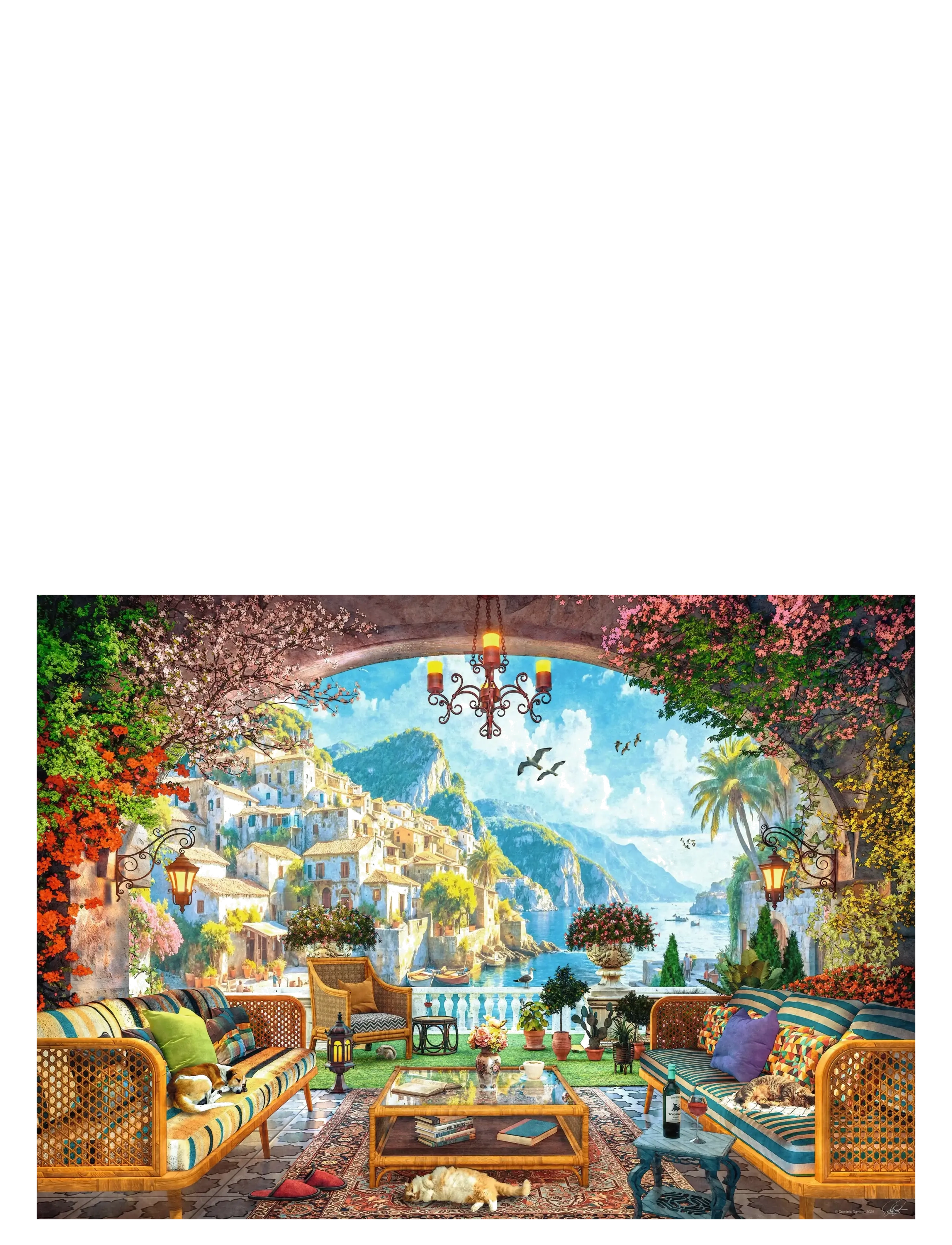 Ravensburger - Mediterranean Terrace View 1000p - klassiska pussel - multi coloured - 1