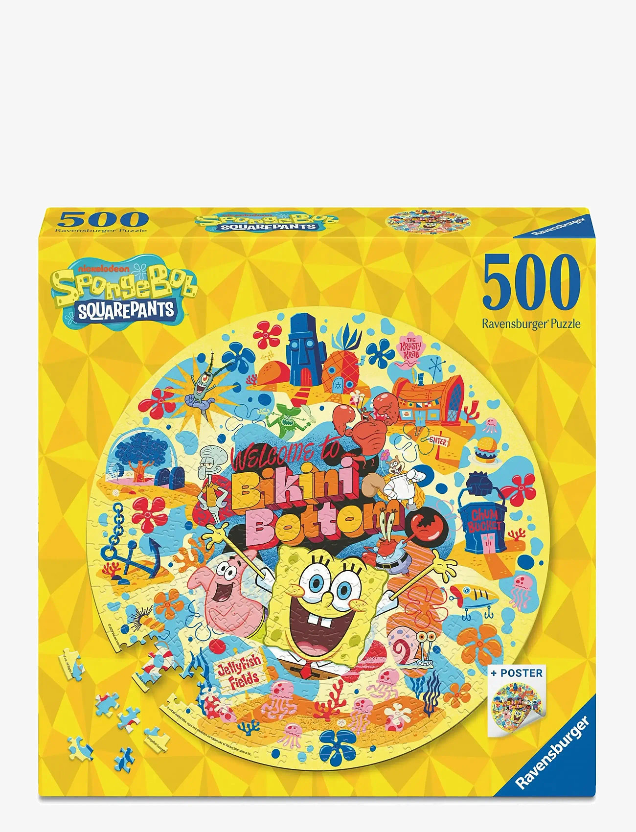 Ravensburger - Sponge Bob 500p round - klassiske puslespil - multi coloured - 0