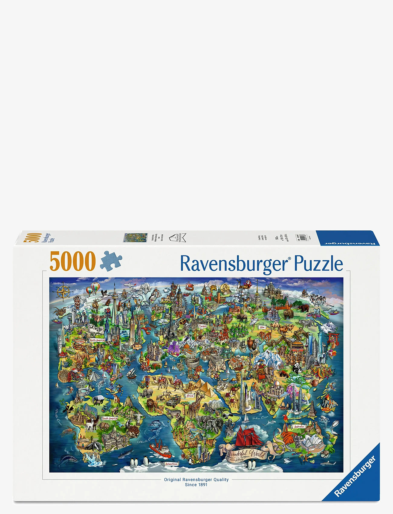 Ravensburger - World Map 5000p - klassiske puslespil - multi coloured - 0