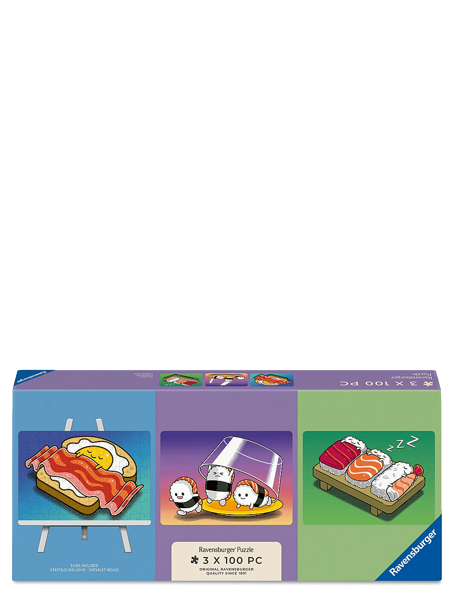 Ravensburger - Kawaii Breakfast, Lunch & Dinner 3x100p - klassísk púsl - multi coloured - 0