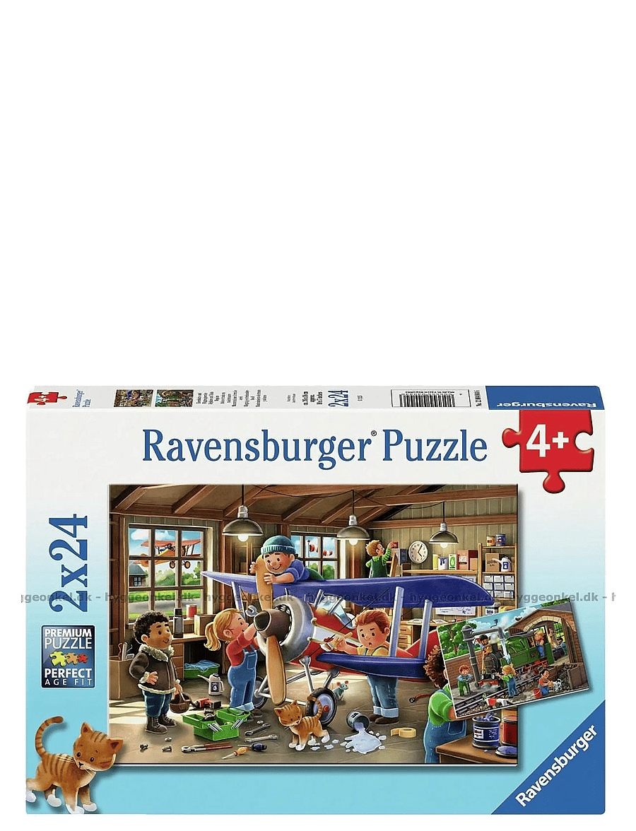 Ravensburger - Airplane & Train ?Repairs 2x24p - klassiske puslespil - multi coloured - 0