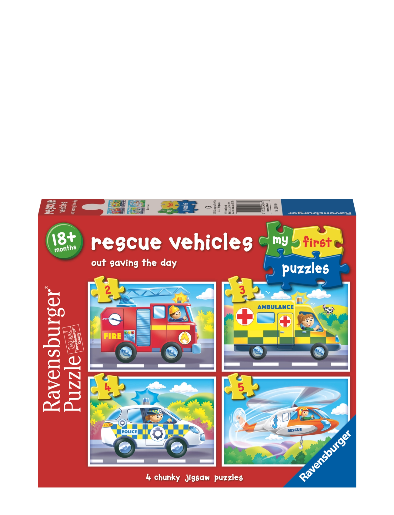 Ravensburger Rescue Vehicles 2/3/4/5P, One Size, Multi/patterned, Puslespil > Klassiske Puslespil, Børn