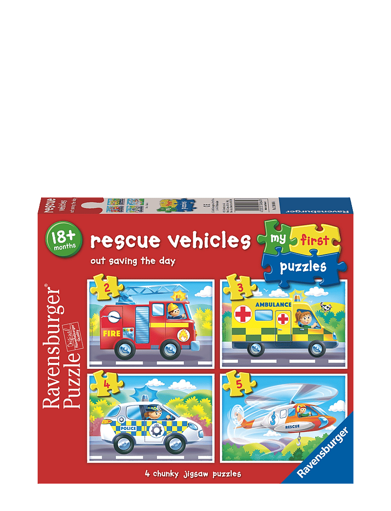 Ravensburger - Rescue vehicles 2/3/4/5p - klassísk púsl - multi coloured - 0