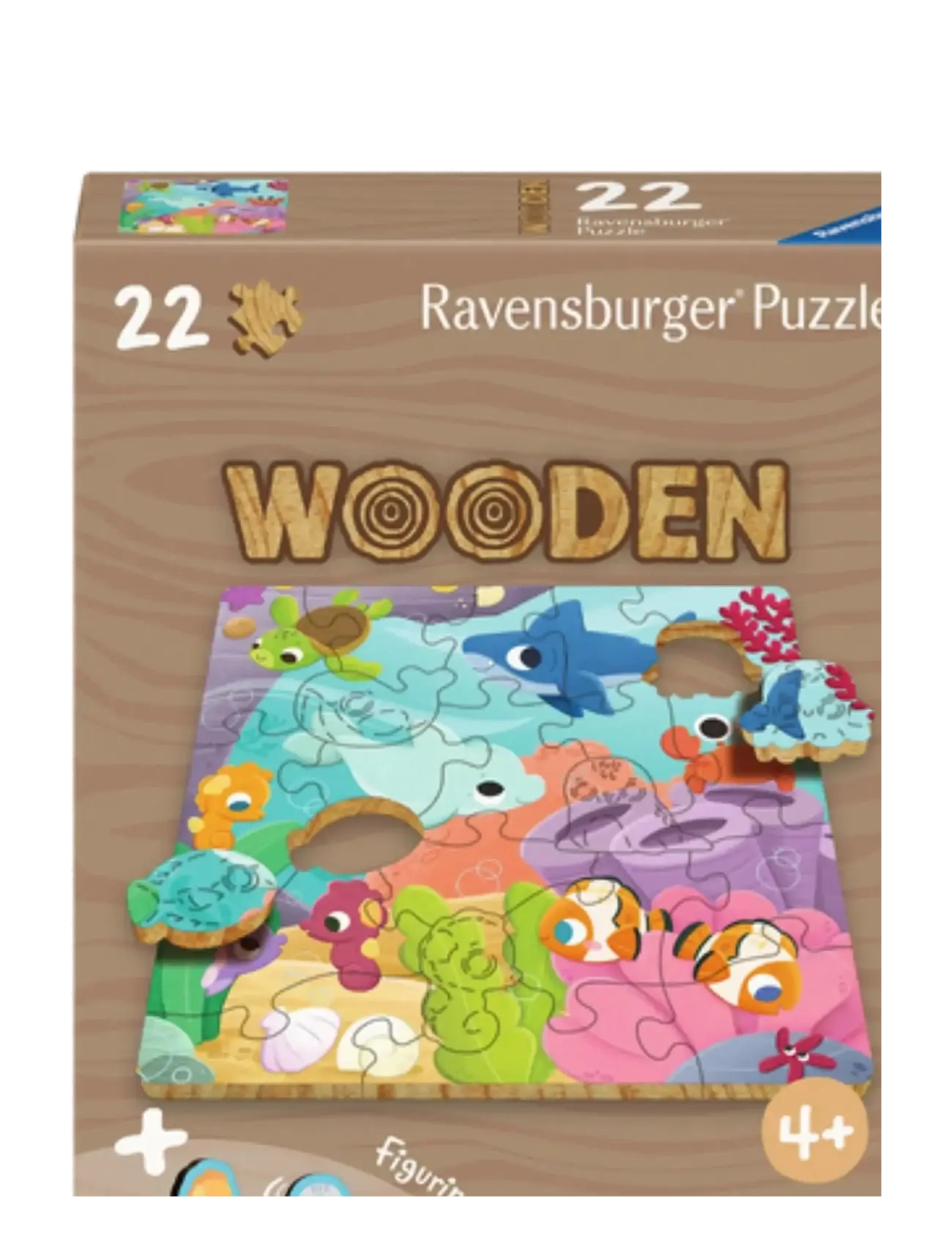 Ravensburger Wooden Underwater 22P, Wooden Puslespil, Multi/mønstret, Str: ONE SIZE