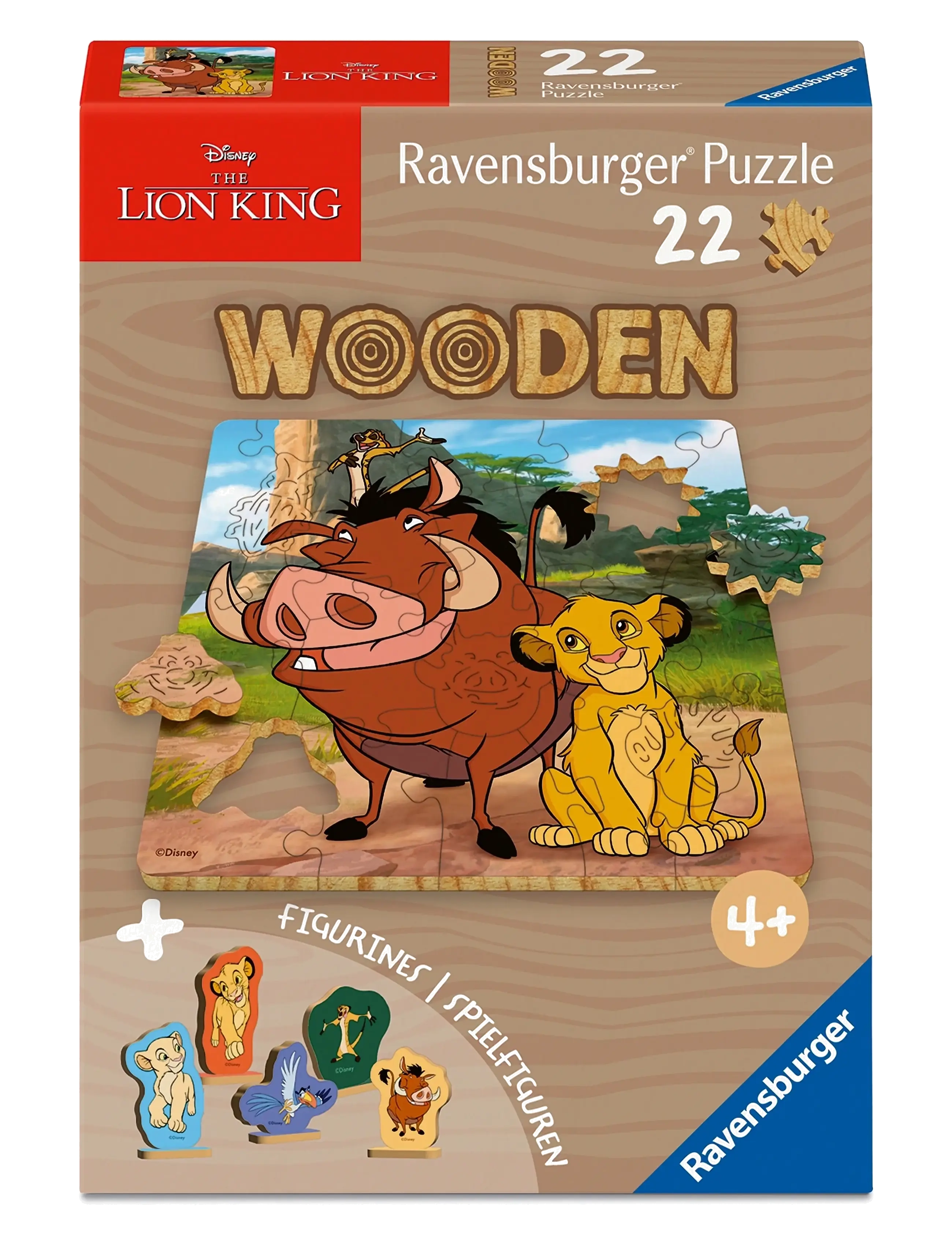 Ravensburger Wooden Disney 22P, Børn, Wooden Puslespil, Multi/mønstret, Str: ONE SIZE