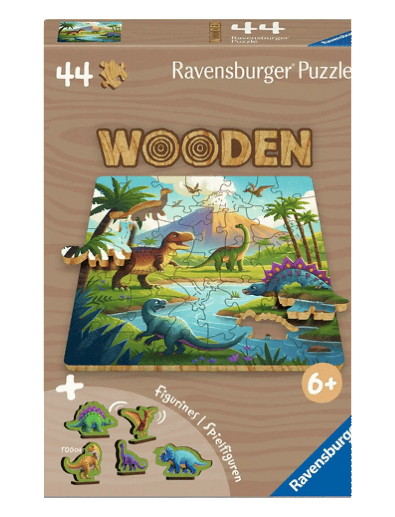 WOODEN Dinosaurus 44p - MULTI COLOURED