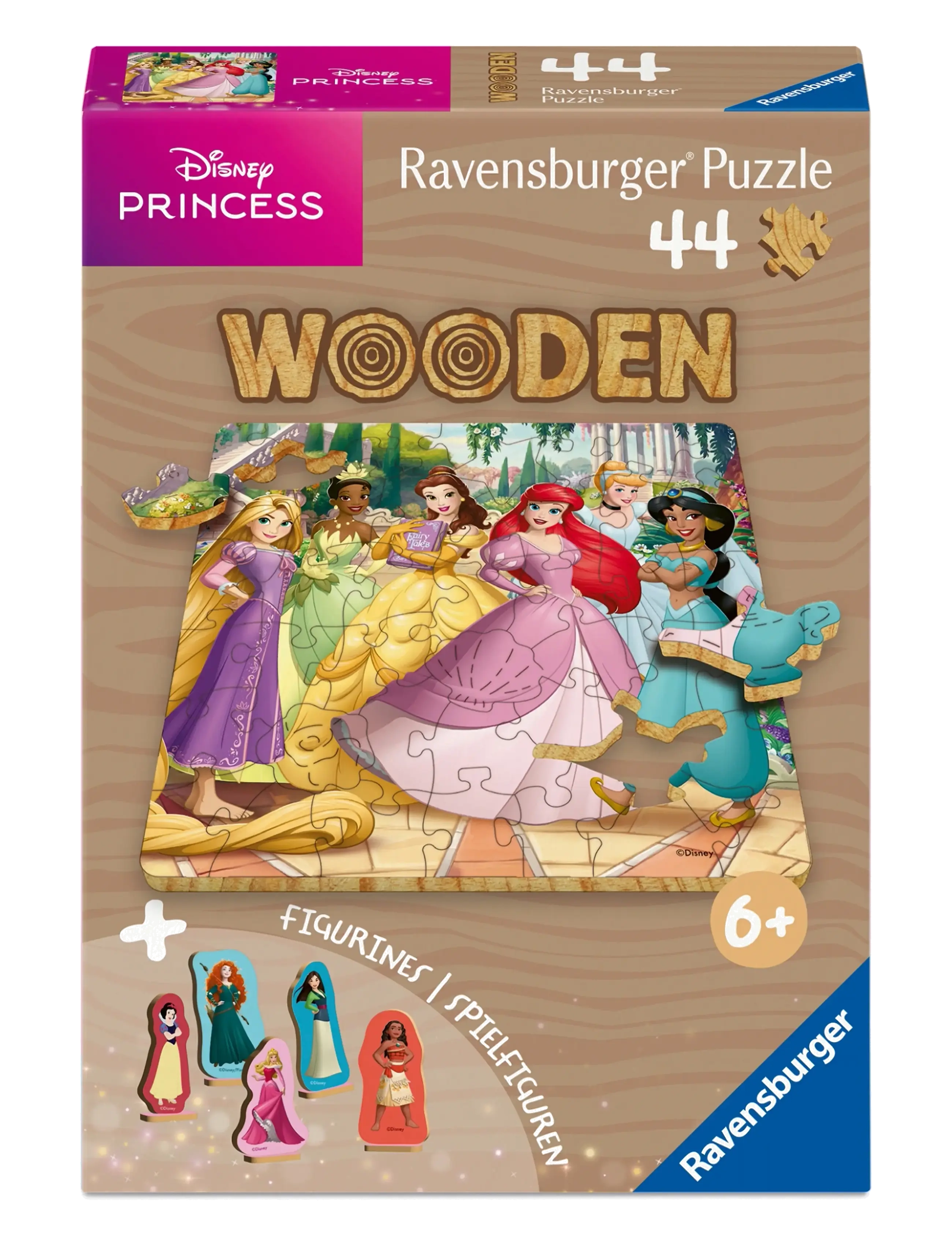 Ravensburger Wooden Disney Princess 44P, Børn, Wooden Puslespil, Multi/mønstret, Str: ONE SIZE
