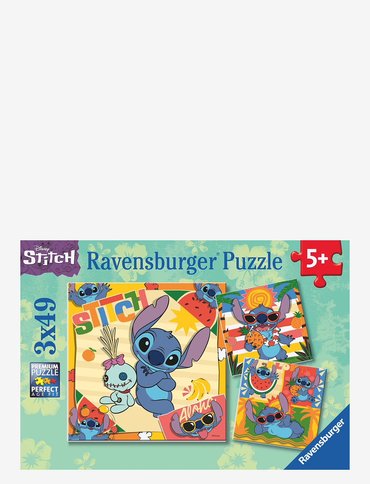 Ravensburger - Disney Stitch Aloha 3x49p - classic puzzles - multi coloured - 0