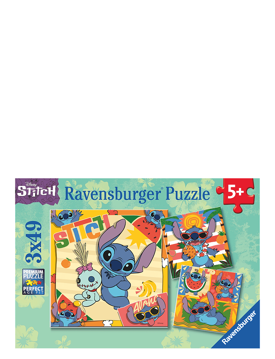Ravensburger - Disney Stitch Aloha 3x49p - klassiska pussel - multi coloured - 0
