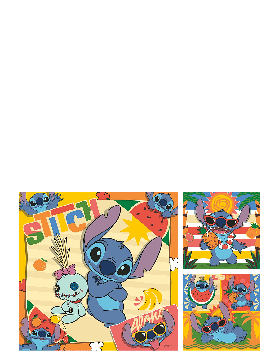 Ravensburger - Disney Stitch Aloha 3x49p - klassiska pussel - multi coloured - 1