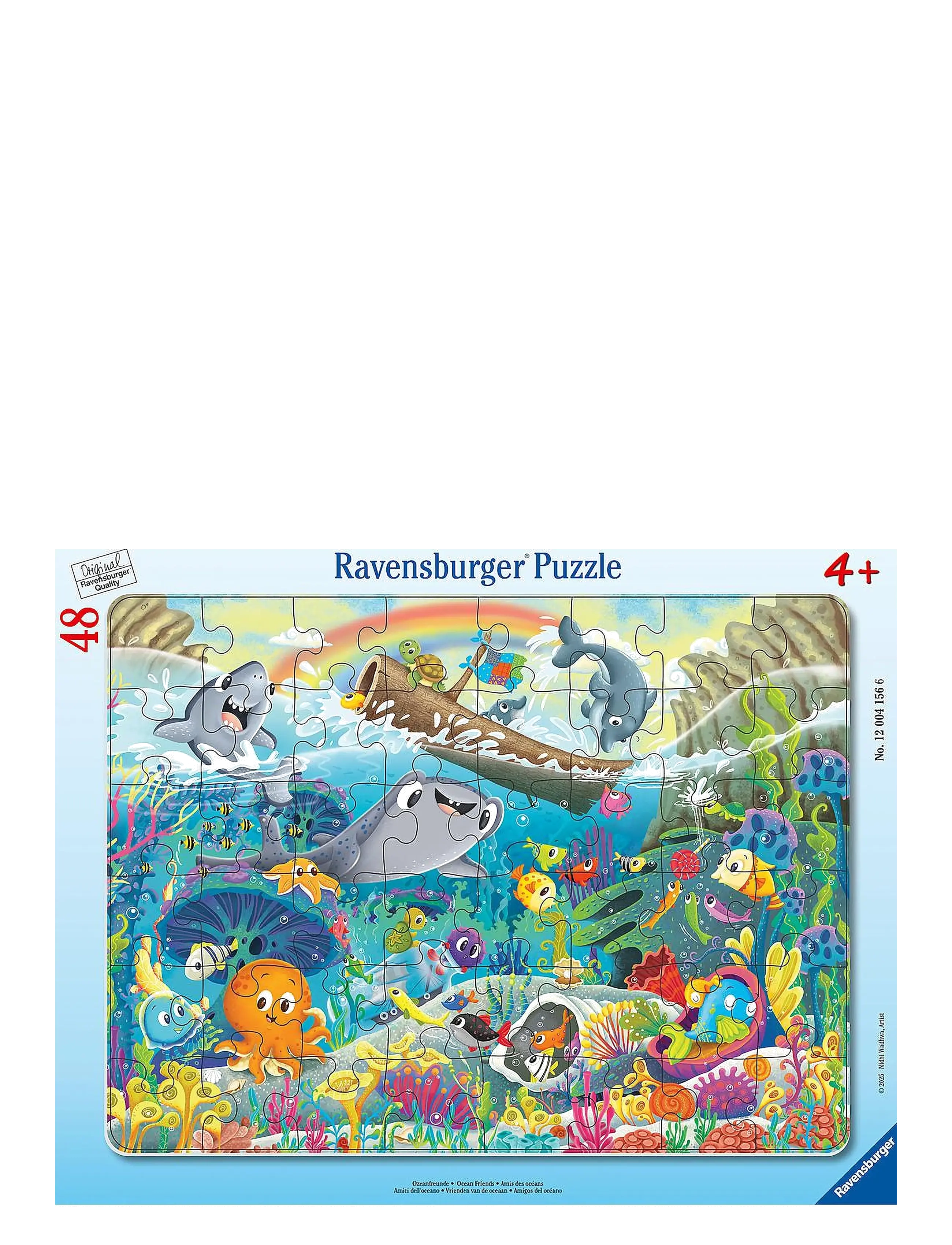 Ravensburger Ocean Friends 48P Frame Puzzle, One Size, Multi/patterned, Puslespil > Klassiske Puslespil, Børn
