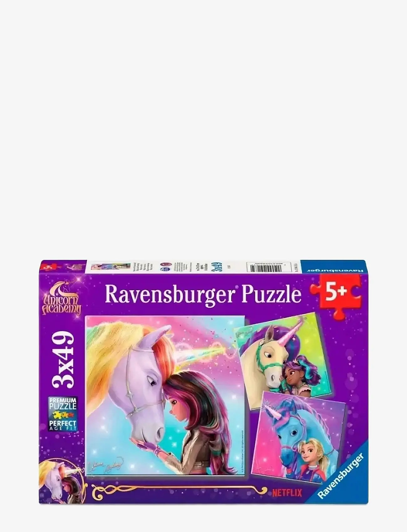 Ravensburger - Unicorn Academy 3x49p - klassiske puslespil - multi coloured - 0