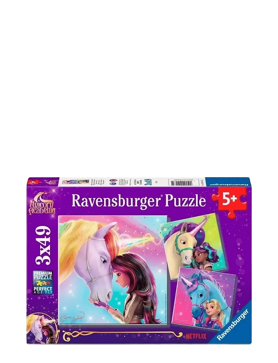 Ravensburger - Unicorn Academy 3x49p - klassiska pussel - multi coloured - 0