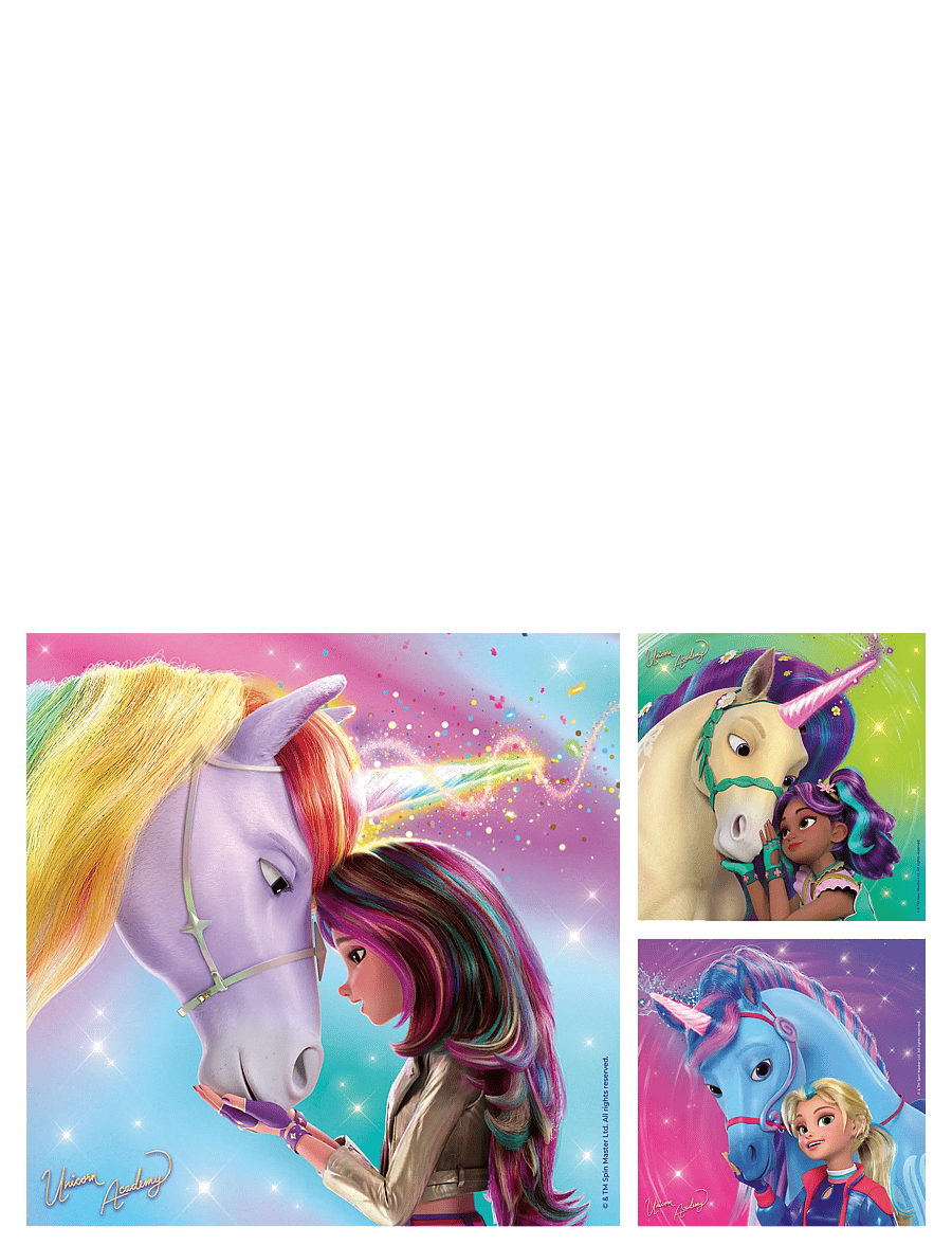 Ravensburger - Unicorn Academy 3x49p - klassiska pussel - multi coloured - 1