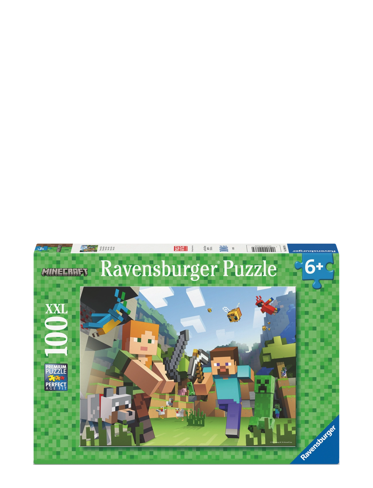 Ravensburger Minecraft 100P, Børn, Classic Puslespil, Multi/mønstret, Str: ONE SIZE