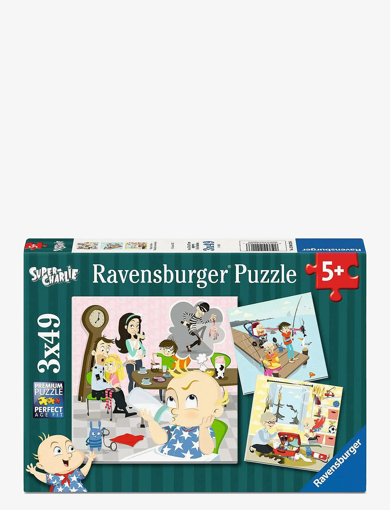 Ravensburger - Super Charlie 3x49p - klassiske puslespil - multi coloured - 0