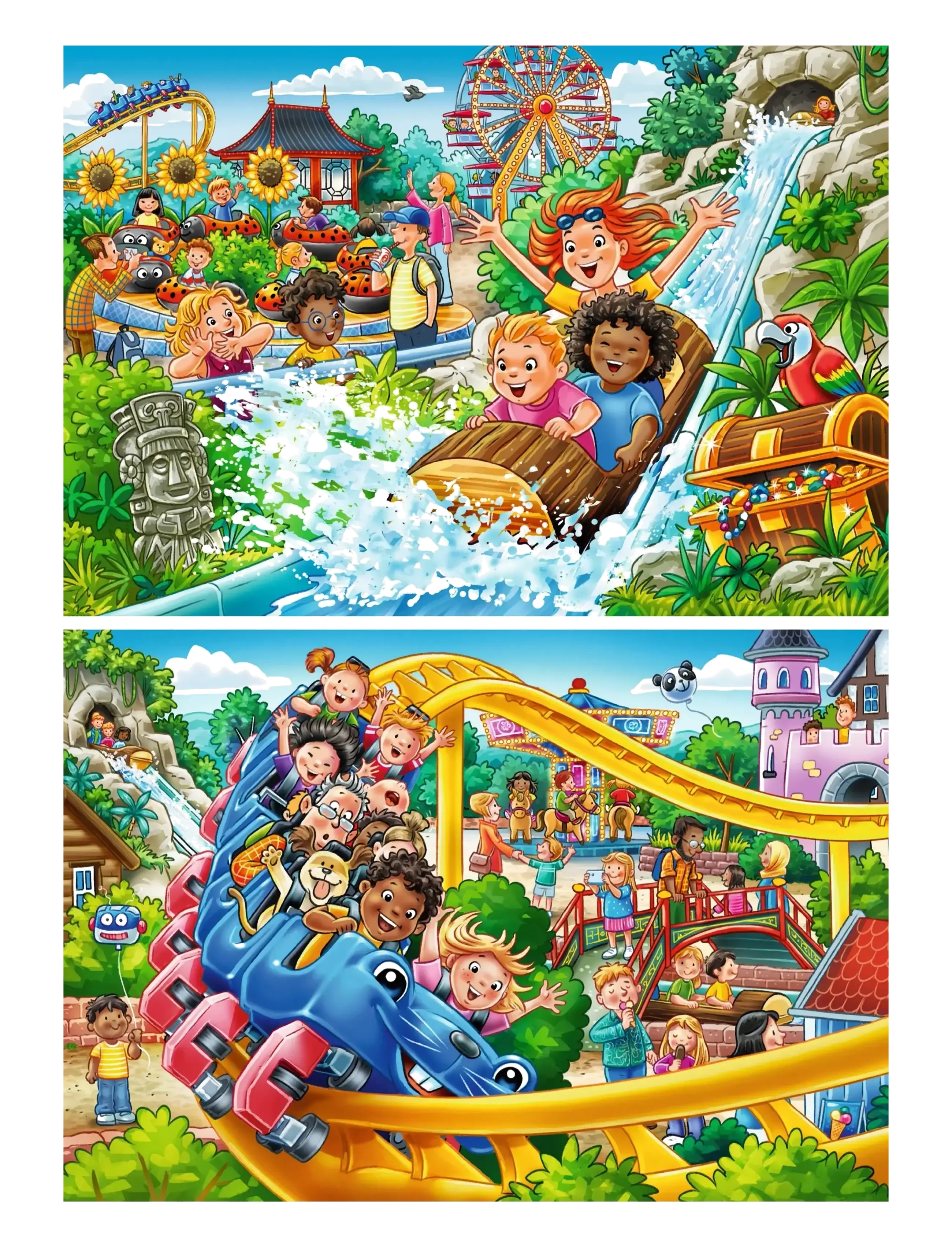 Ravensburger - Fornøyelsespark 2x24p - klassiske puslespill - multi coloured - 1