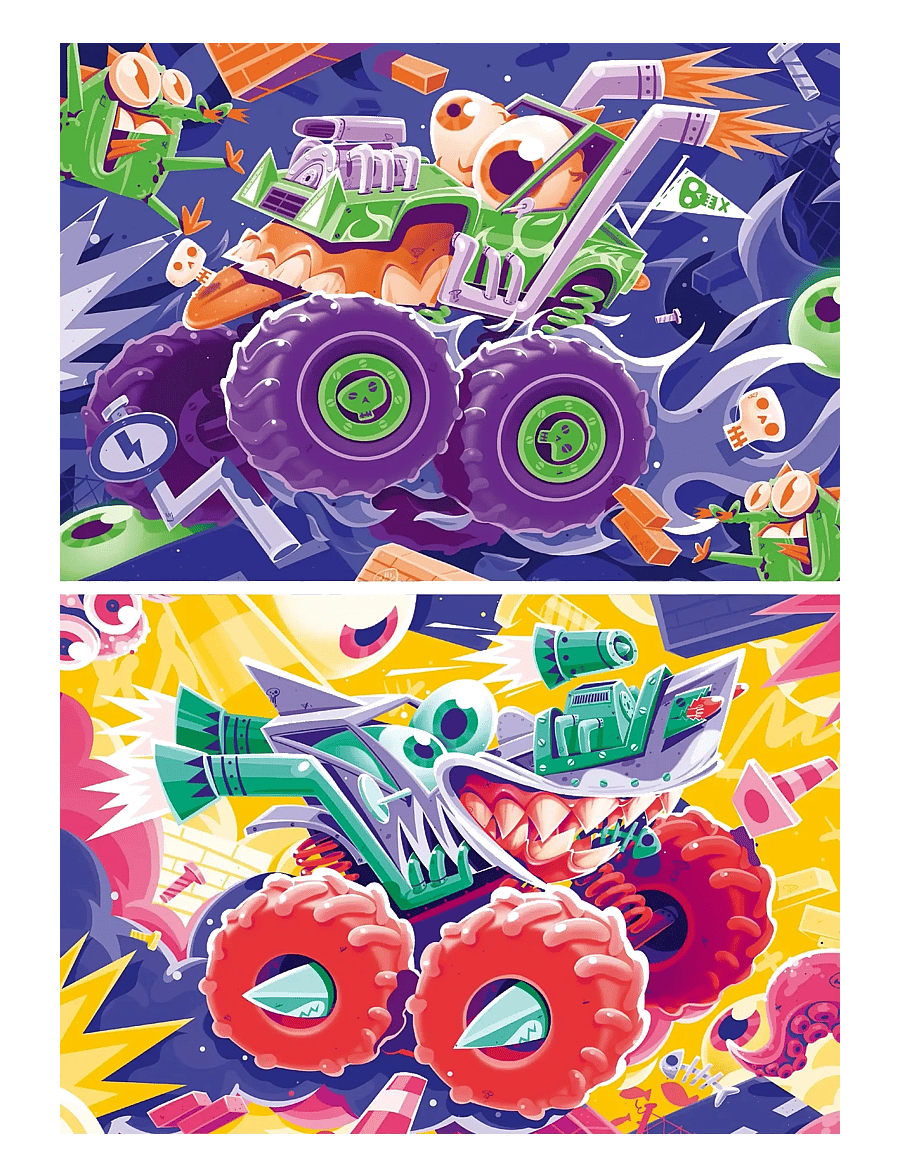 Ravensburger - Monster trucks 2x24p - klassiske puslespil - multi coloured - 1