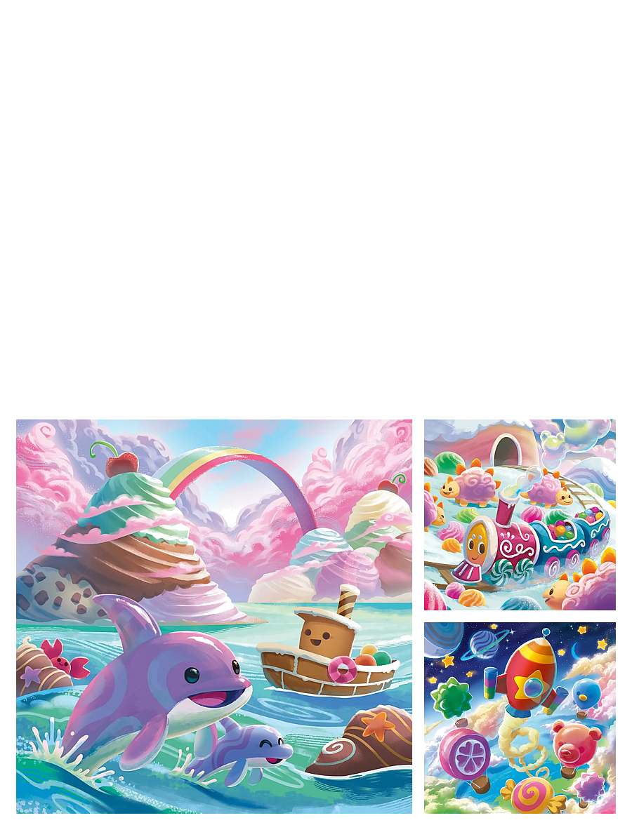 Ravensburger - Candy World 3x49p - klassiska pussel - multi coloured - 1