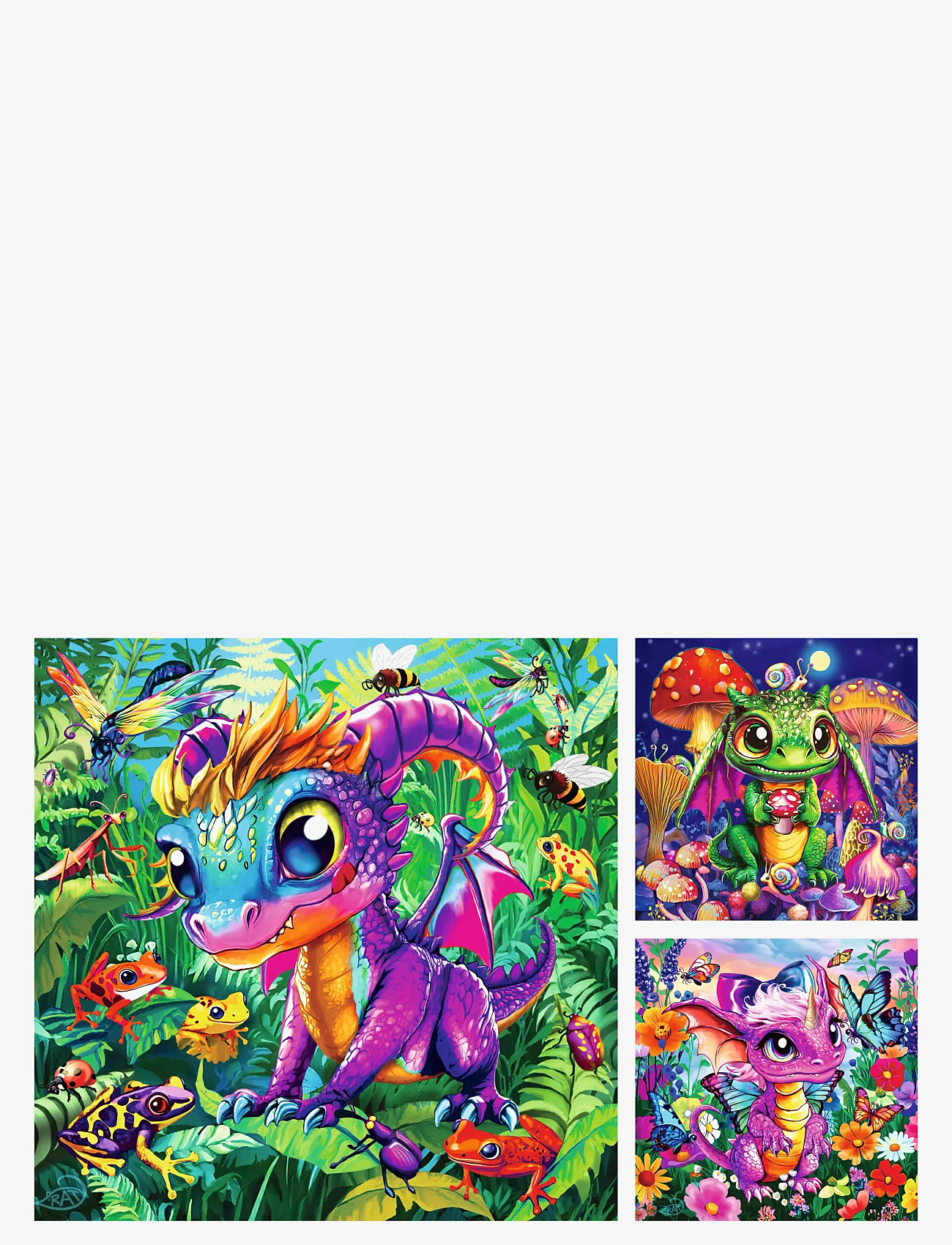 Ravensburger - Baby Garden Dragons 3x49p - klassiske puslespil - multi coloured - 1