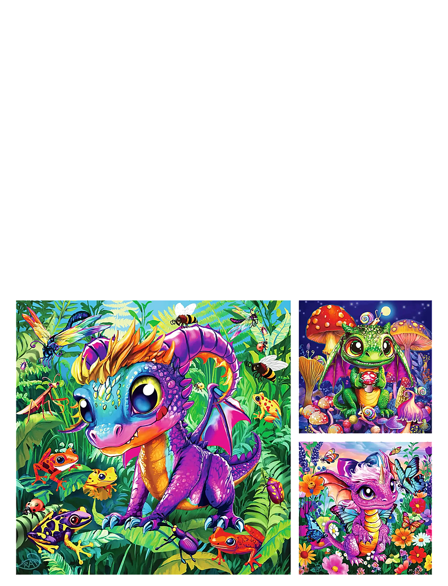 Ravensburger - Baby Garden Dragons 3x49p - klassiska pussel - multi coloured - 1
