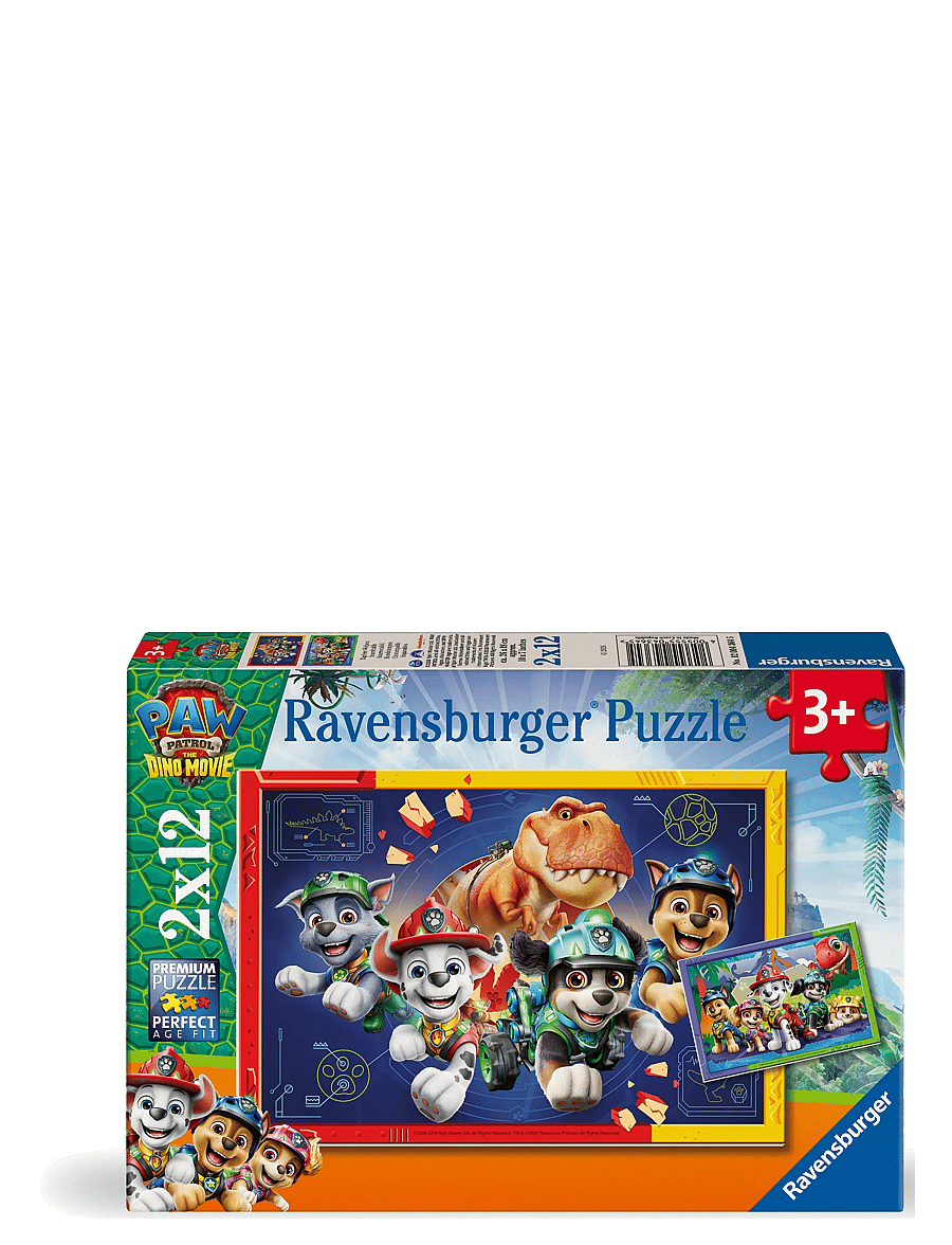 Ravensburger - Paw Patrol 3 Dino Movie 2x12p - klassiske puslespil - multi coloured - 0