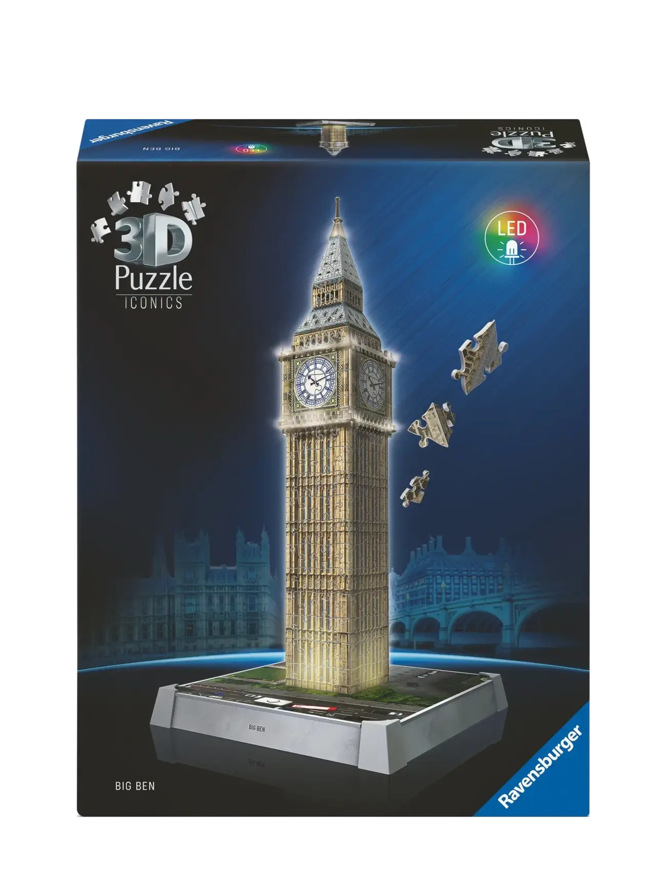 Ravensburger Iconics Big Ben With Light 216P, One Size, Multi/patterned, Puslespil > 3D-Puslespil, Børn