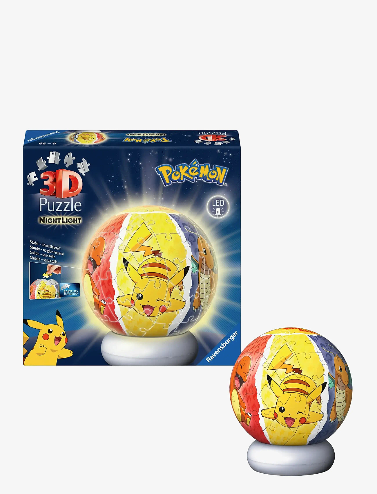 Ravensburger - Puzzle-Ball Nightlight Pokémon 72p - 3d-puslespil - multi coloured - 0