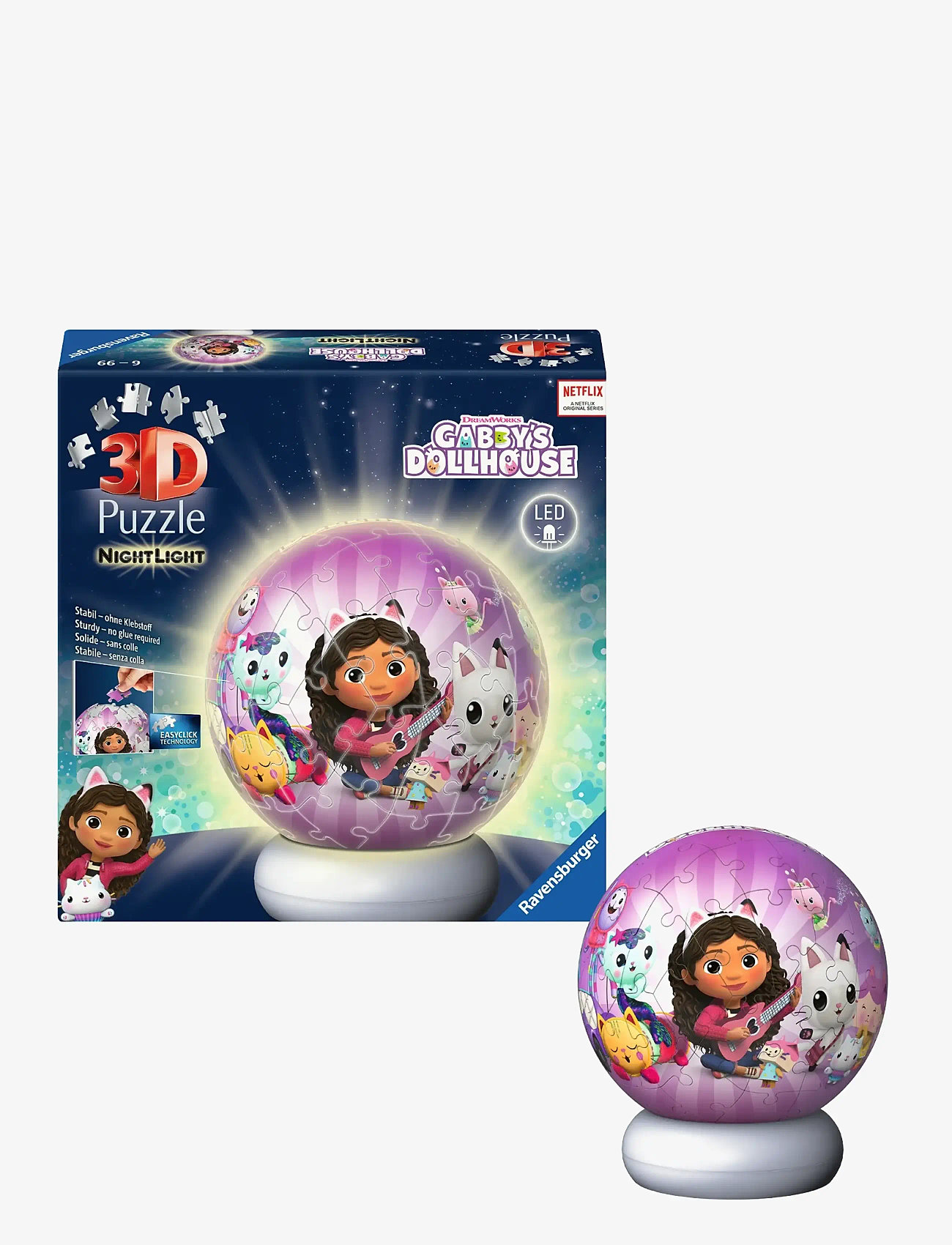Ravensburger - Puzzle-Ball Nightlight Gabby's Dollhouse 72p - 3d-pussel - multi coloured - 0